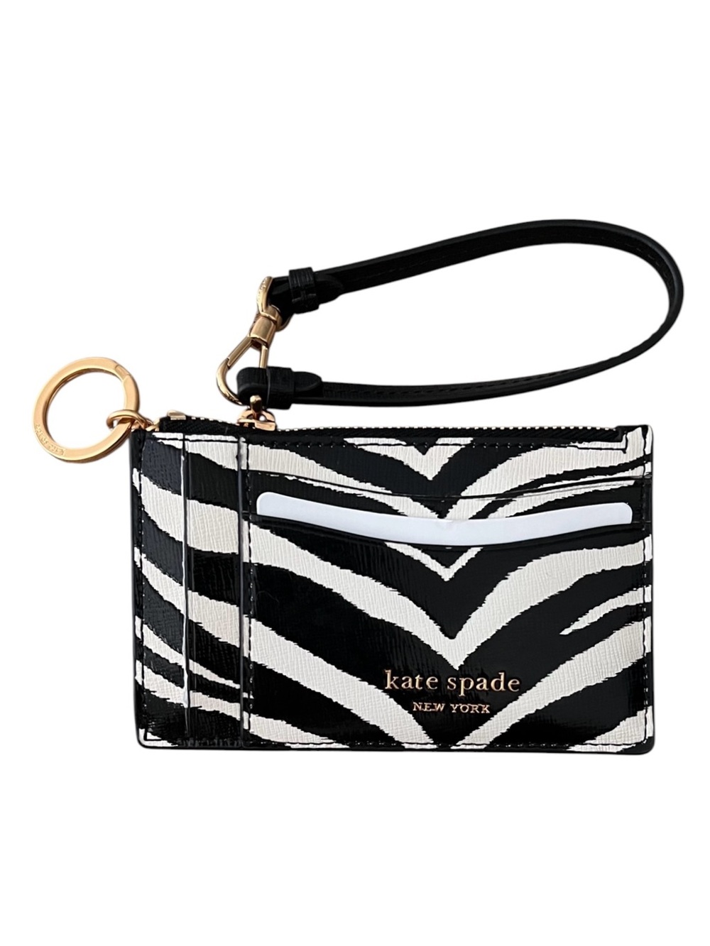 Kate Spade New York Morgan Zebra Print Coin Card Case Wristlet - Picture 5 of 6